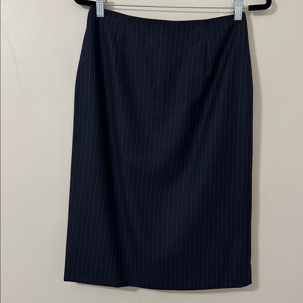 Brooks Brothers 346 Women’s 100% Wool Black Pinstripe Pencil Skirt Size 4 Office